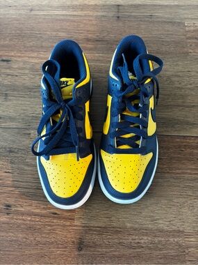 Nike Michigan Navy and Yellow Low-Top Sneakers